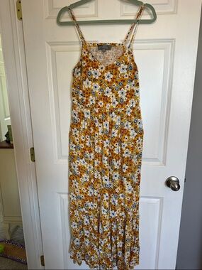 Sunflower Floral Maxi Jumpsuit - Yellow